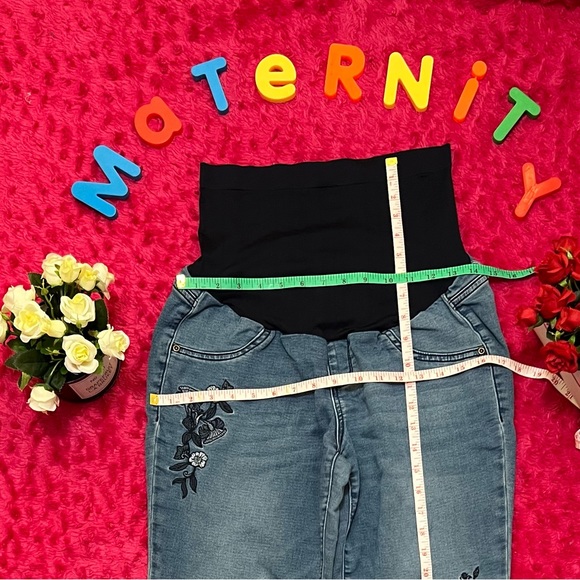 Ladies maternity 10 a:glow jegging embroidery flowers pants - Picture 14 of 15